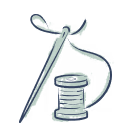 Icon of needle and thread