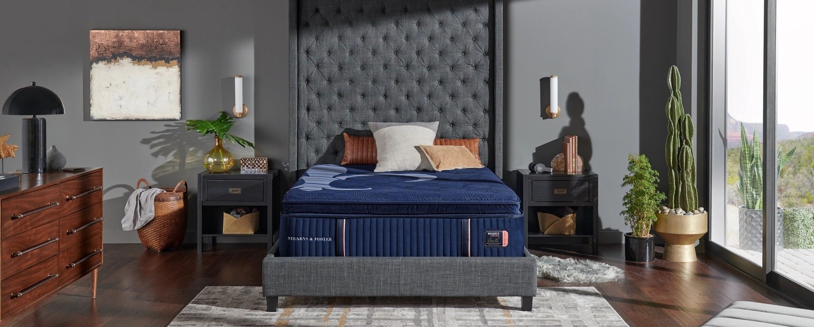 Reserve mattress in a fully dressed room