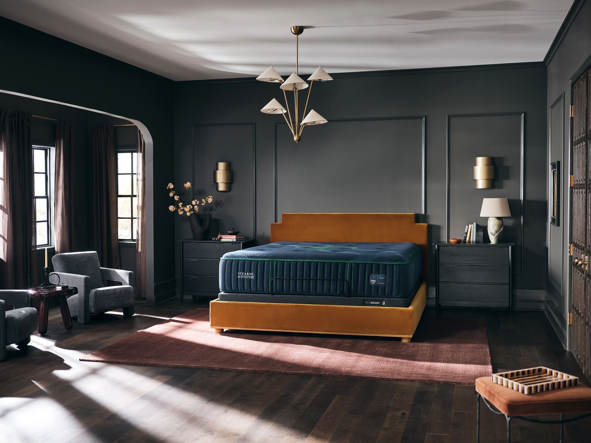 Stearns & Foster Reserve King Tight Top Mattress in a styled room