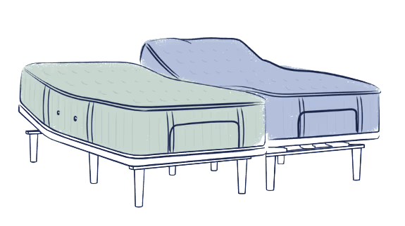 Sketch of split mattress and base set